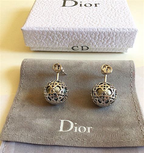 dior earings silver|authentic christian Dior earrings.